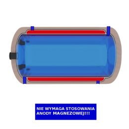 Bojler dwupłaszczowy poziomy ERMET  80l pianka z wyjściem na podkowę